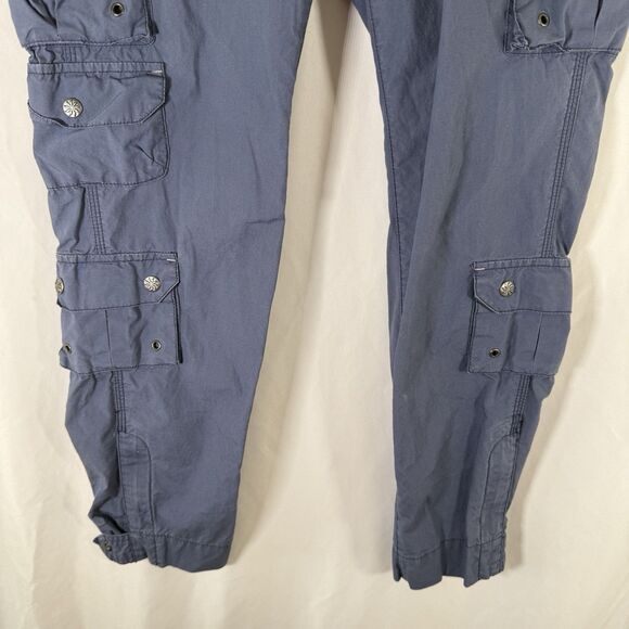 Athleta Cargo Pants Women's 4P Blue Snap Zip Pockets Lightweight Low Rise - Picture 3 of 16